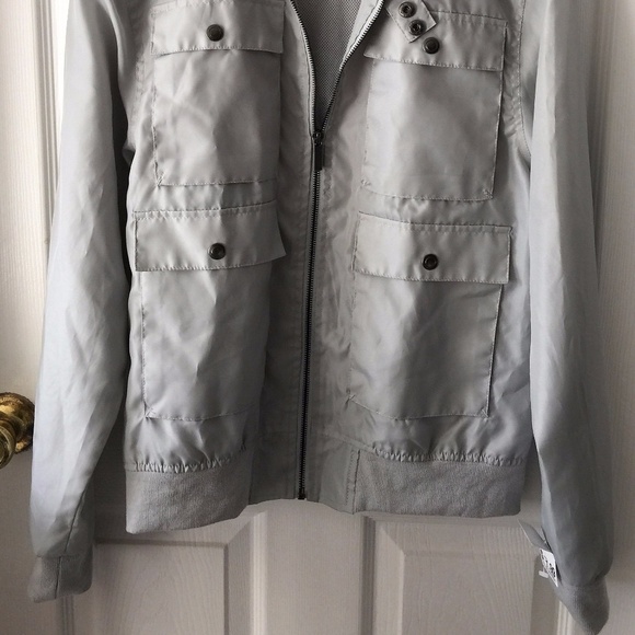 Mens Structure Light Grey Gray Nylon Jacket Small - Picture 5 of 8